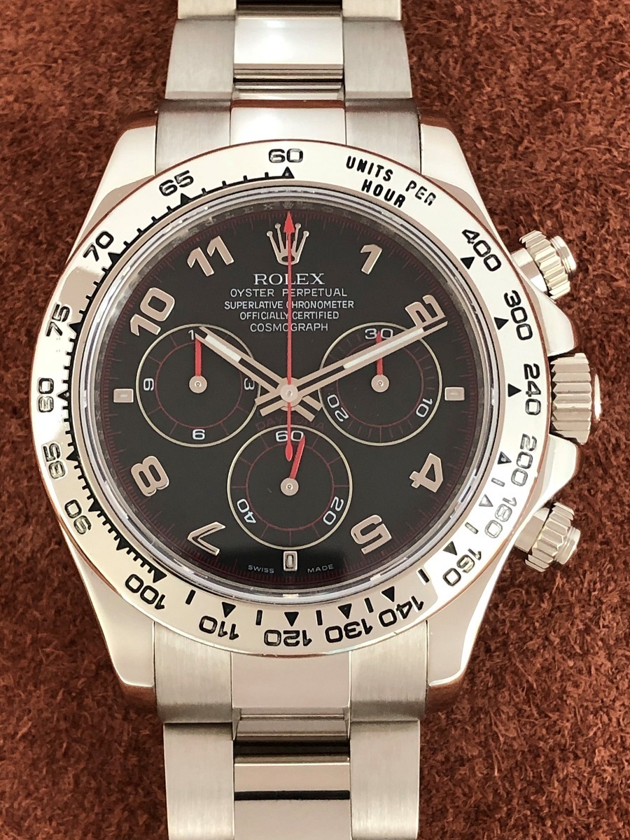 ロレックス(ROLEX)コスモグラフ デイトナ Ref.116509 D番 18KWG ブラック アラビア 文字盤 中古