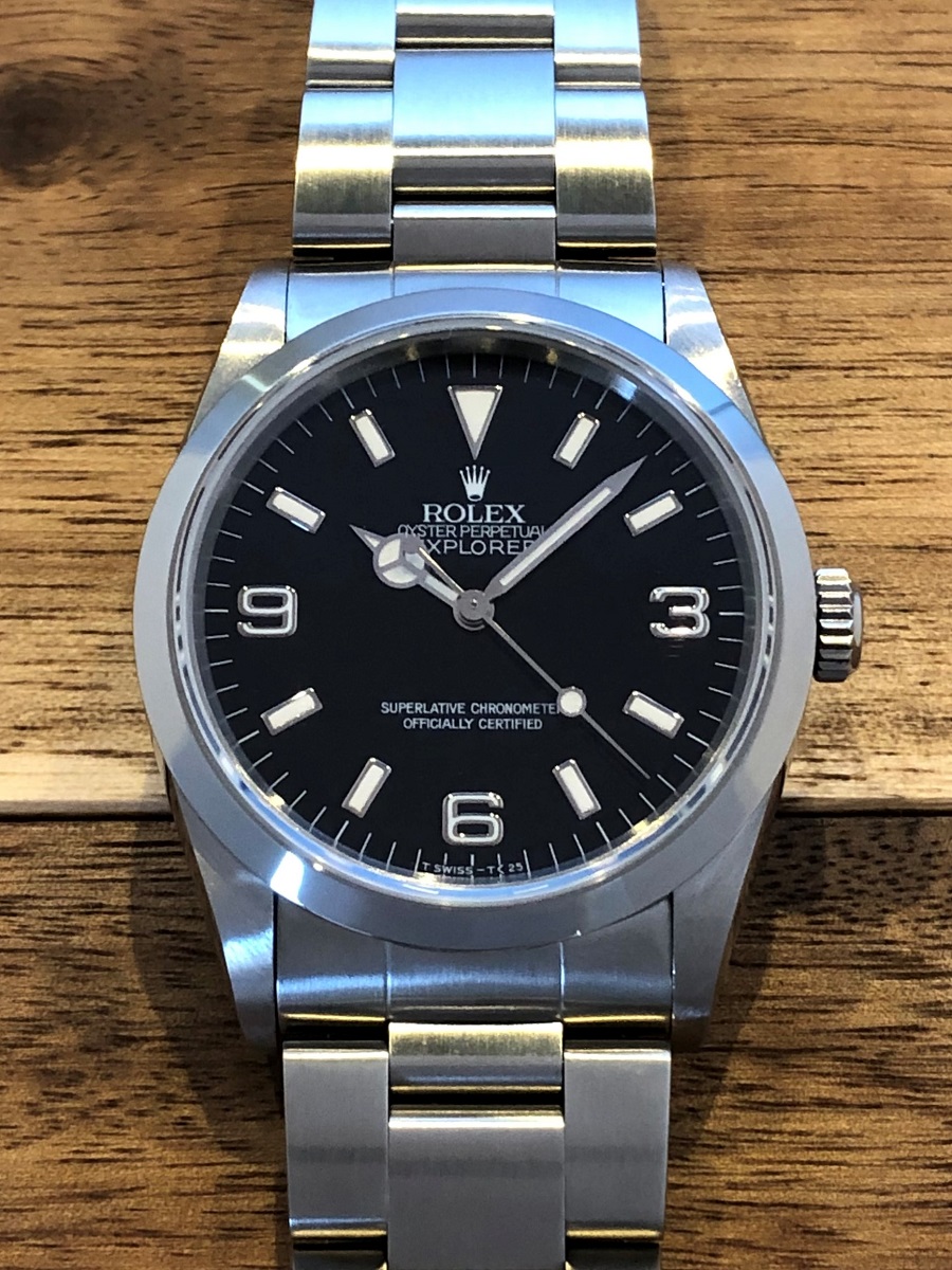 【106957】ROLEX ロレックス  14270 エクスプローラー トリチウム ブラックダイヤル T番 SS 自動巻き 当店オリジナルボックス 腕時計 時計 WATCH メンズ 男性 男 紳士