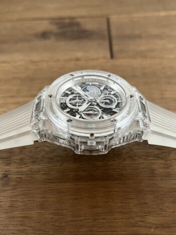 ウブロ ビッグバン ウニコ クロノグラフ パーペチュアル カレンダー サファイア 406.JX.0120.RT 中古 ケースサイドから 委託 高価 買取 販売 名古屋