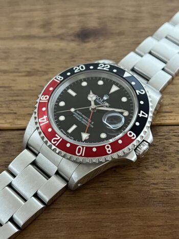 ロレックス GMTマスター 16710 ブラック(黒) 赤黒ベゼル W7番台 シングルバックル トリチウム 中古 5時側から 委託 高価 買取 販売 名古屋