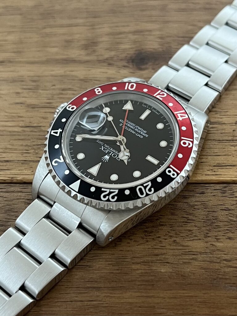 ロレックス GMTマスター 16710 ブラック(黒) 赤黒ベゼル W7番台 シングルバックル トリチウム 中古 11時側から 委託 高価 買取 販売 名古屋