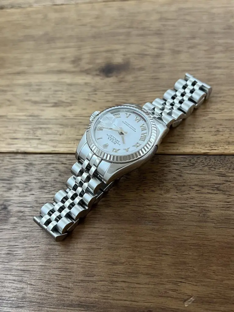 ロレックス デイトジャスト 179174 ホワイト(白) ローマ V番 中古 11時側から 委託 高価 買取 販売 名古屋