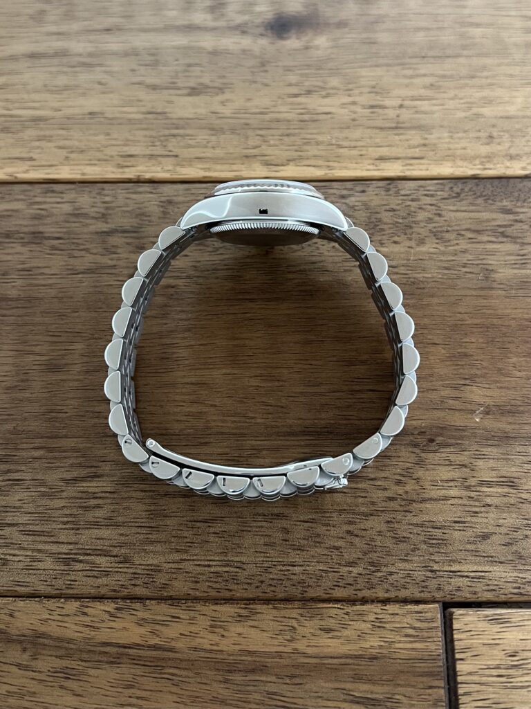 ロレックス デイトジャスト 179174 ホワイト(白) ローマ V番 中古 ケースサイド側から 委託 高価 買取 販売 名古屋