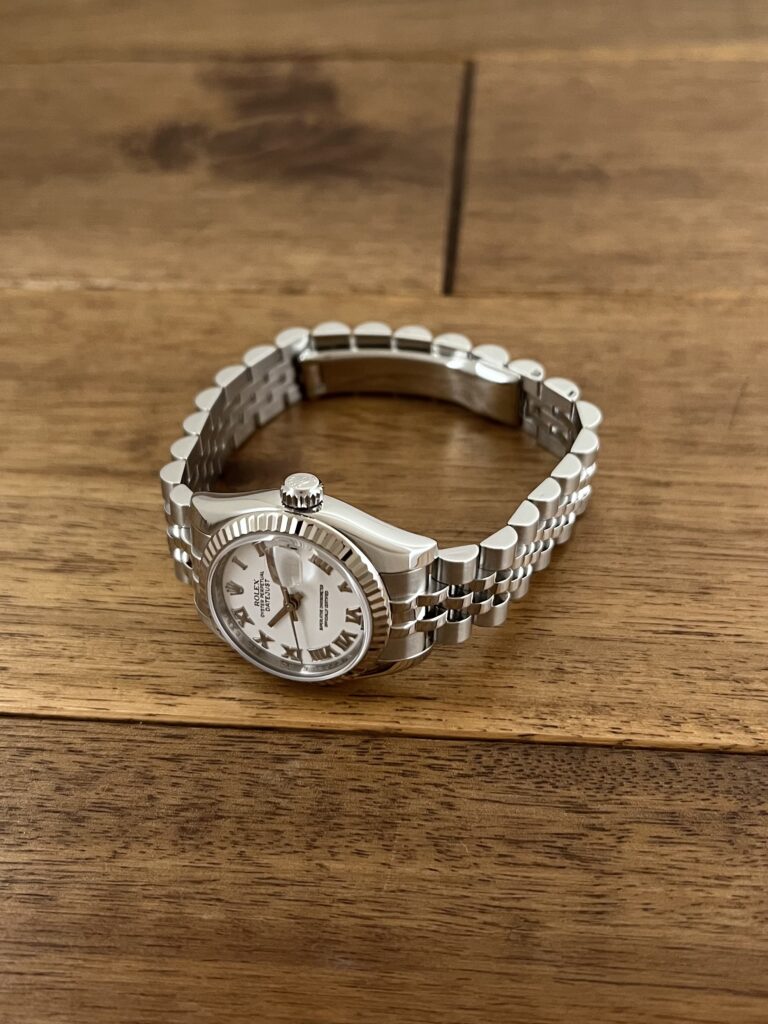 ロレックス デイトジャスト 179174 ホワイト(白) ローマ V番 中古 正面から全体 委託 高価 買取 販売 名古屋