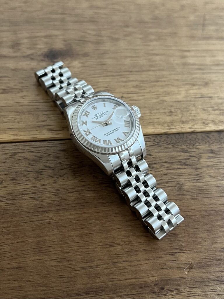 ロレックス デイトジャスト 179174 ホワイト(白) ローマ V番 中古 7時側から 委託 高価 買取 販売 名古屋