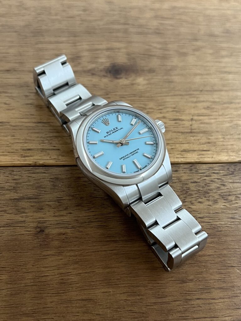 ロレックス オイスターパーペチュアル 31 277200 ターコイズブルー 未使用 保2025.7 7時側から 委託 高価 買取 販売 名古屋