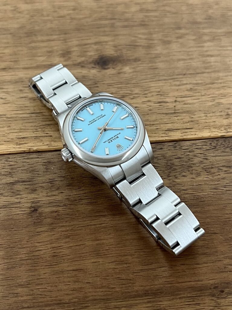 ロレックス オイスターパーペチュアル 31 277200 ターコイズブルー 未使用 保2025.7 1時側から 委託 高価 買取 販売 名古屋