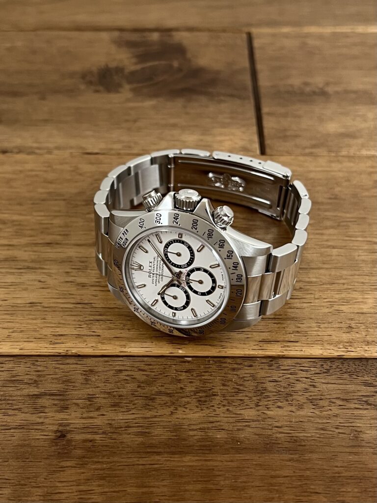 ロレックス コスモグラフ デイトナ 16520 ホワイト(白) T7番 トリチウム 中古 正面から全体 委託 高価 買取 販売 名古屋