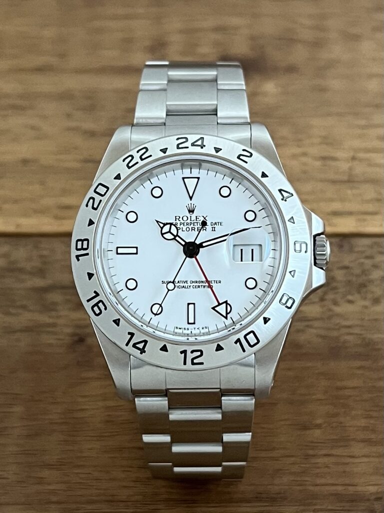 ロレックス エクスプローラー2 16570 ホワイト(白) U6番 トリチウム 中古 正面 委託 高価 買取 販売 名古屋