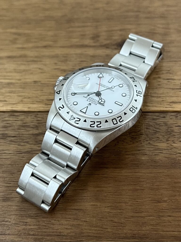 ロレックス エクスプローラー2 16570 ホワイト(白) U6番 トリチウム 中古 11時側から 委託 高価 買取 販売 名古屋