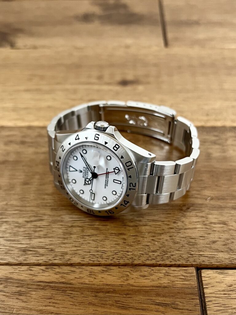 ロレックス エクスプローラー2 16570 ホワイト(白) U6番 トリチウム 中古 正面から全体 委託 高価 買取 販売 名古屋