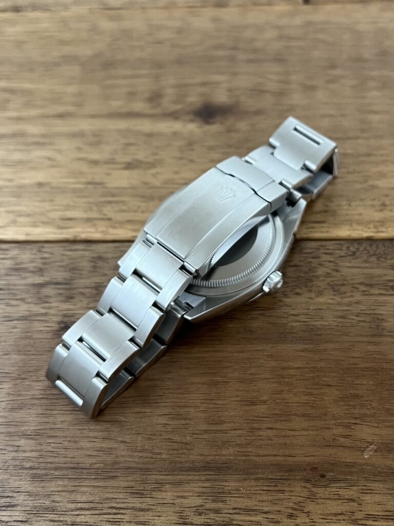 ロレックス(ROLEX)オイスター パーペチュアル 36 126000 ピスタチオ 未使用 バックル側から 委託 高価 買取 販売 名古屋