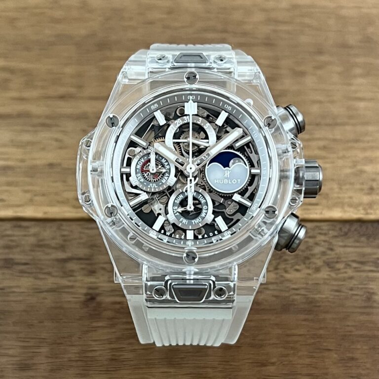 中古 ウブロ ビッグバン ウニコ クロノグラフ パーペチュアル カレンダー サファイア 406.JX.0120.RT リミテッドエディション 委託 高価 買取 販売 名古屋