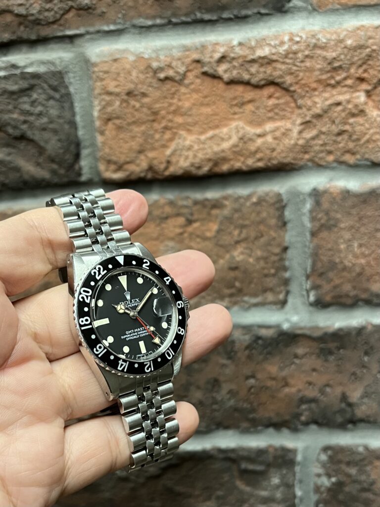 ロレックス GMTマスター 16750 ブラック(黒) 赤青ベゼル 76番台 フチなし シングルバックル トリチウム 中古 インスタ用1 セミヴィンテージ 委託 高価 買取 販売 名古屋