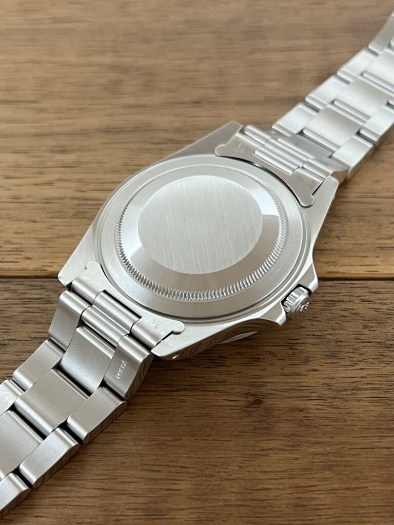 ロレックス エクスプローラー2 16570 N1番 ホワイトダイアル トリチウム パティーナ 中古 バックケースとフラッシュフィット501Bの画像 委託 高価 買取 販売 名古屋
