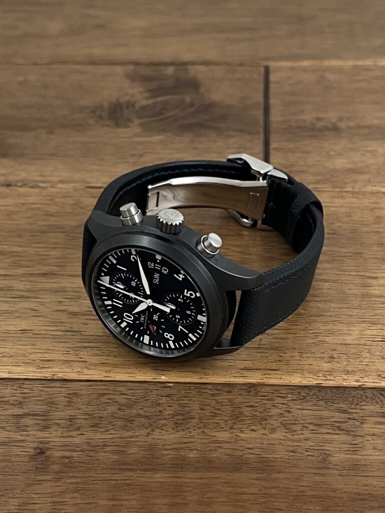 中古 IWC IW378601 パイロットウォッチ ダブルクロノ 正面から全体 の画像