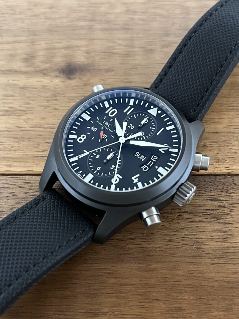 IWC パイロットウォッチ ダブルクロノグラフ IW378601 世界限定1,000本 中古 スプリットセコンド（ラトラパンテ）使用時 の画像